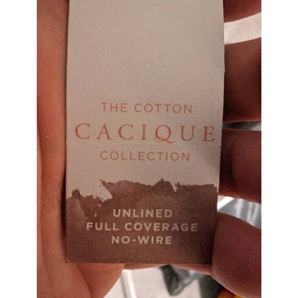 Cacique The Cotton Collection 48DDD Cotton Burgundy Unlined Full Coverage Unline - Picture 4 of 5